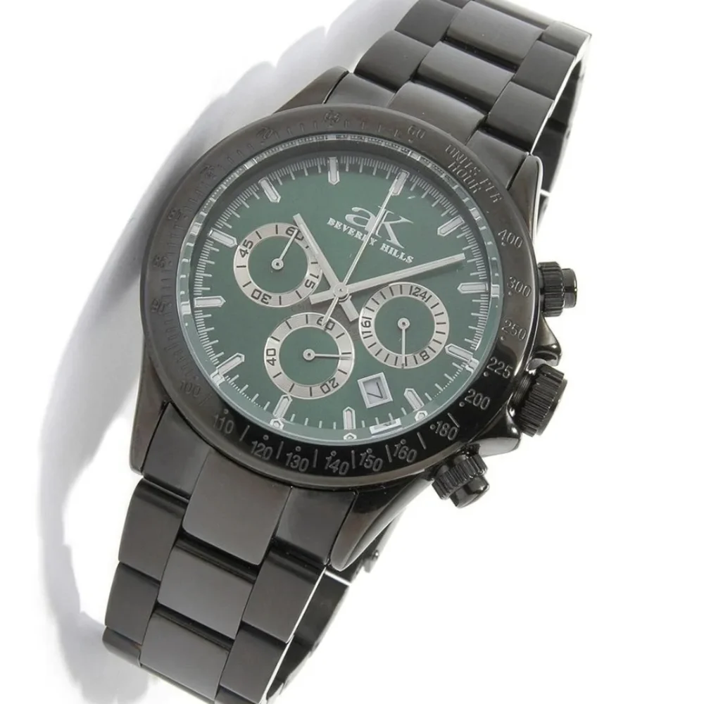 Adee Kaye Men's Sports Black Chronograph Watch